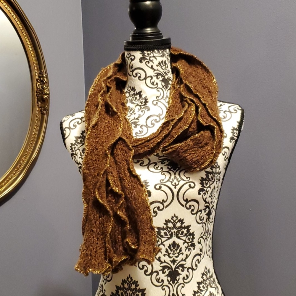 Brown and gold scarf